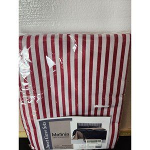 New king size Duvet cover 2 X pillow sham king size red and white stripe